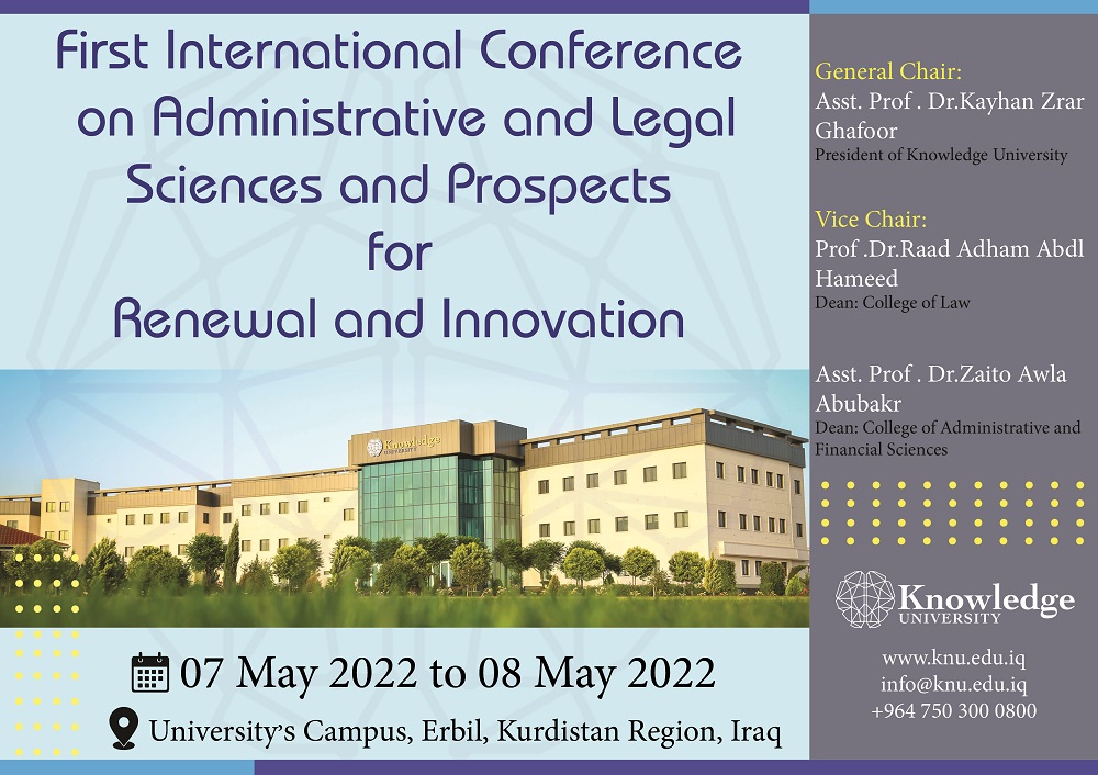 First International Conference on Administrative and Legal Sciences and Prospects for Renewal and Innovation