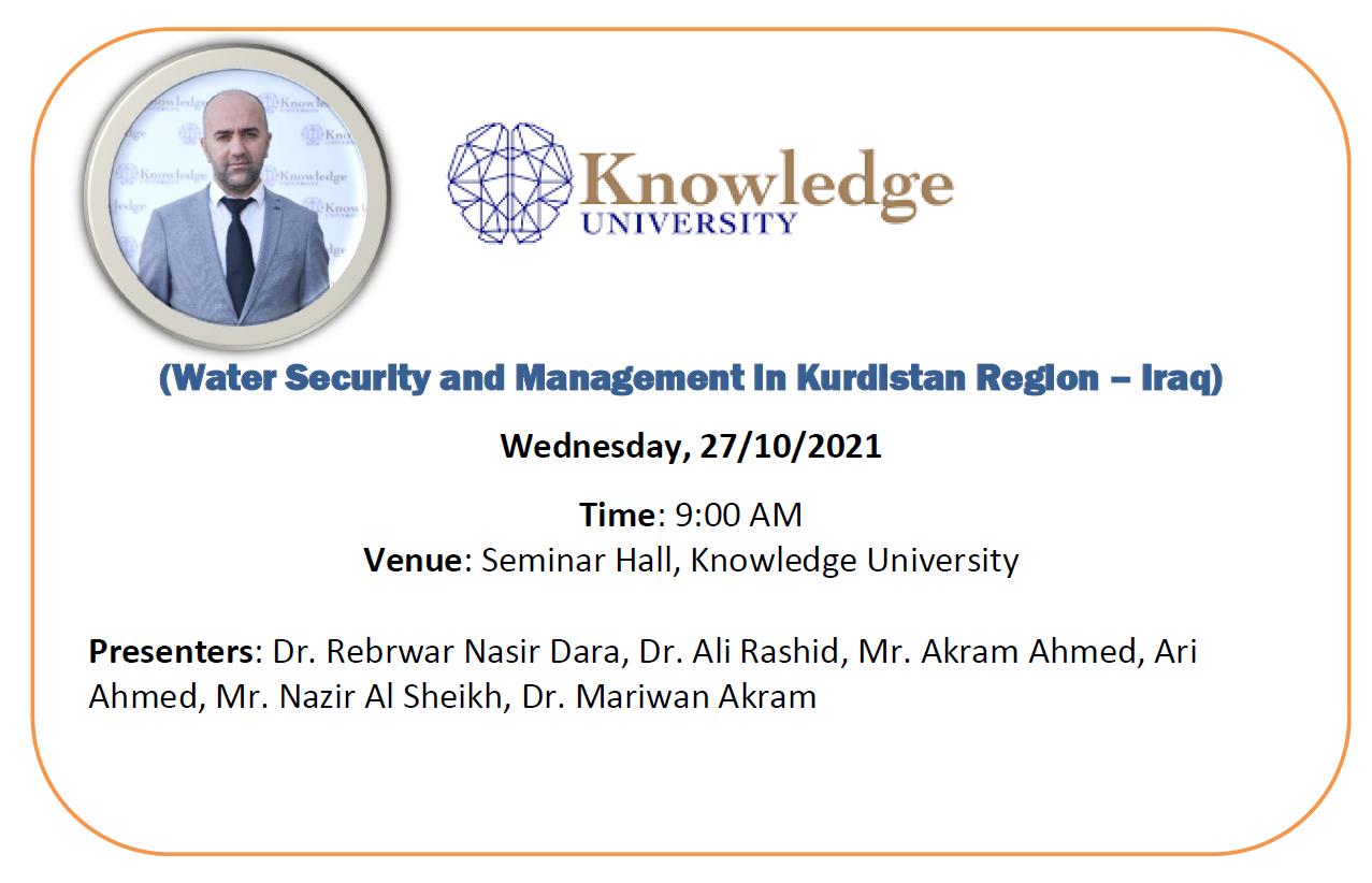 Water Security and Management in Kurdistan Region/Iraq