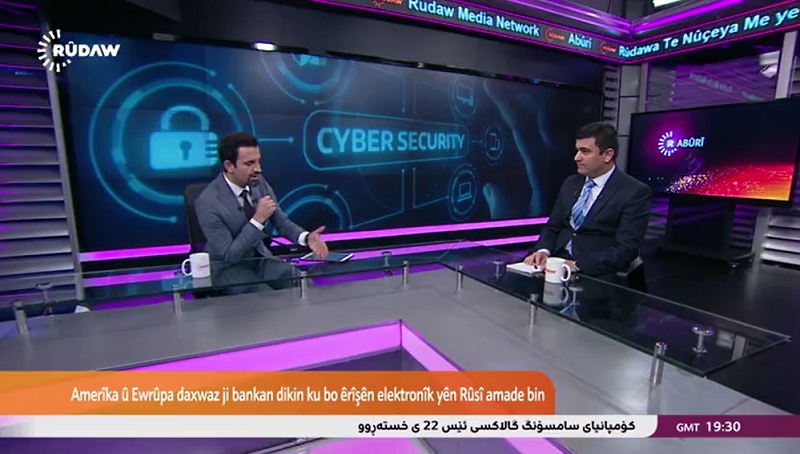 The president of KNU had an interview on Rudaw TV and talked about cyber security and cyber attacks